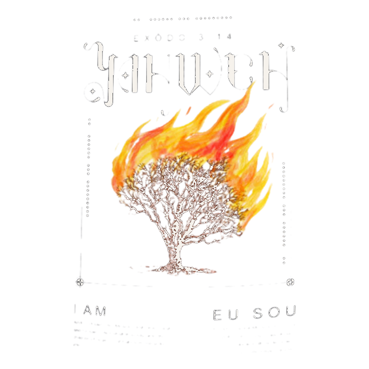 Arte completa Êxodo 3:14 · Yahweh em fundo transparente