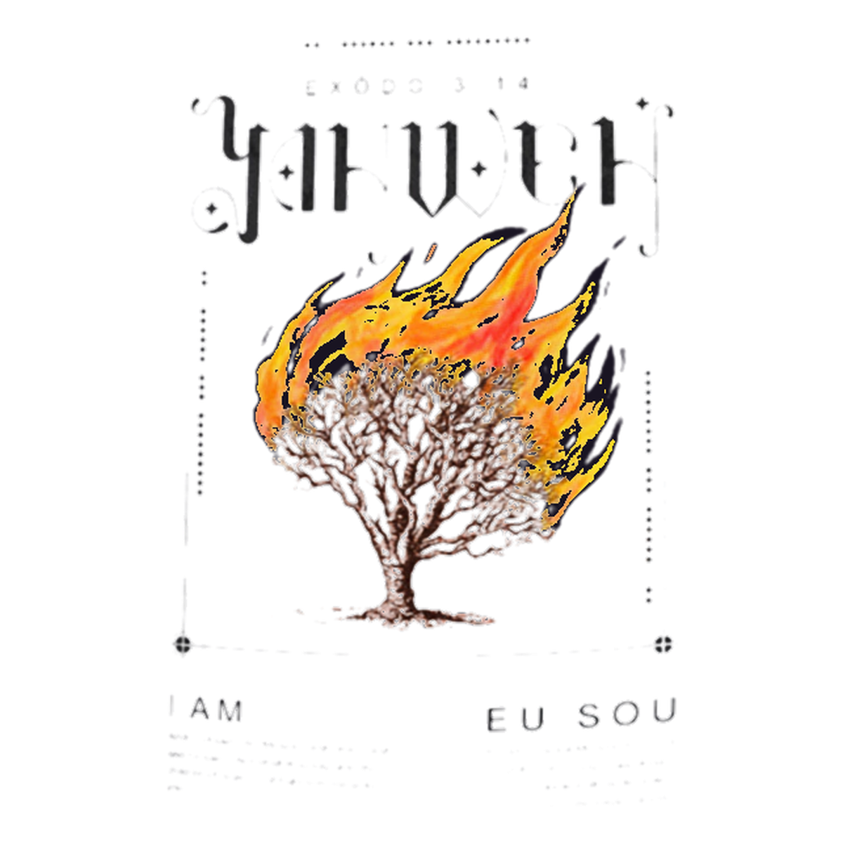 Arte completa Êxodo 3:14 · Yahweh em fundo transparente
