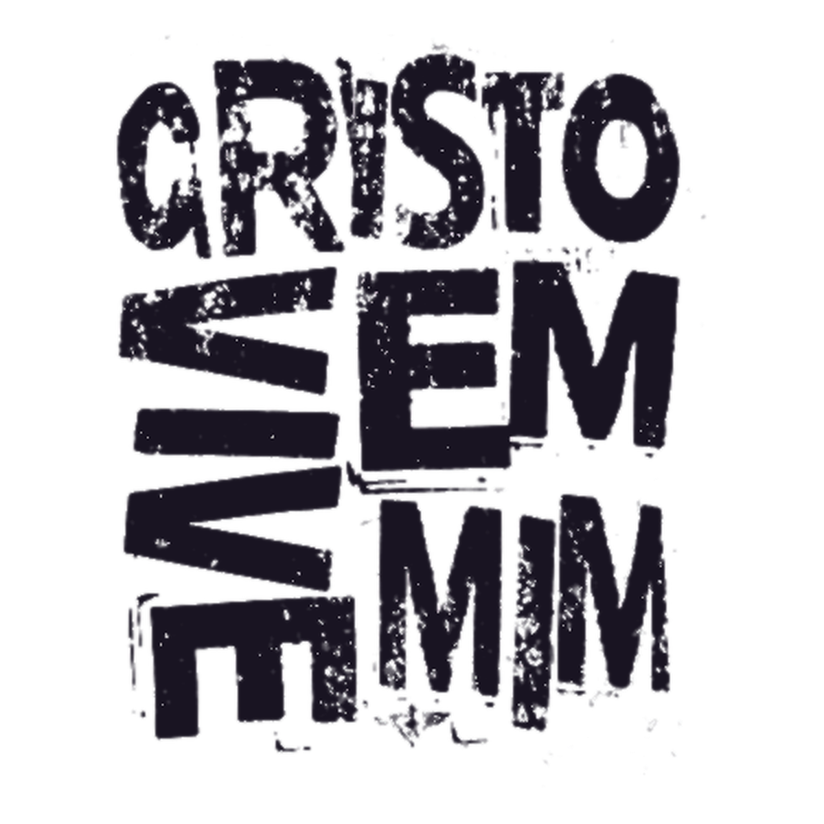 Arte completa Cristo Vive em Mim em fundo transparente