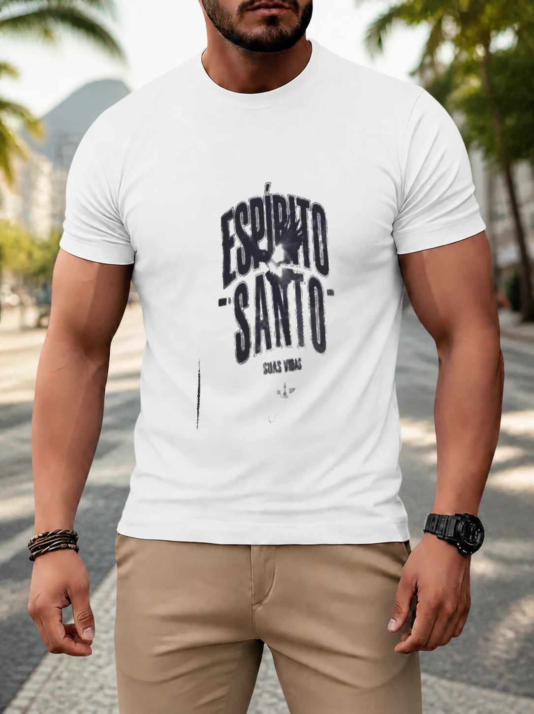 Camiseta dry Espírito Santo em cena de uso no Brasil