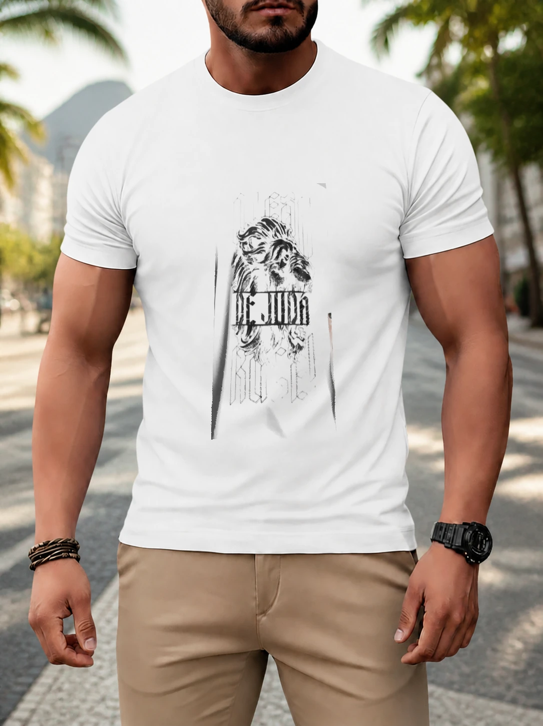 Camiseta dry Leão de Judá · Yeshua em cena de uso no Brasil