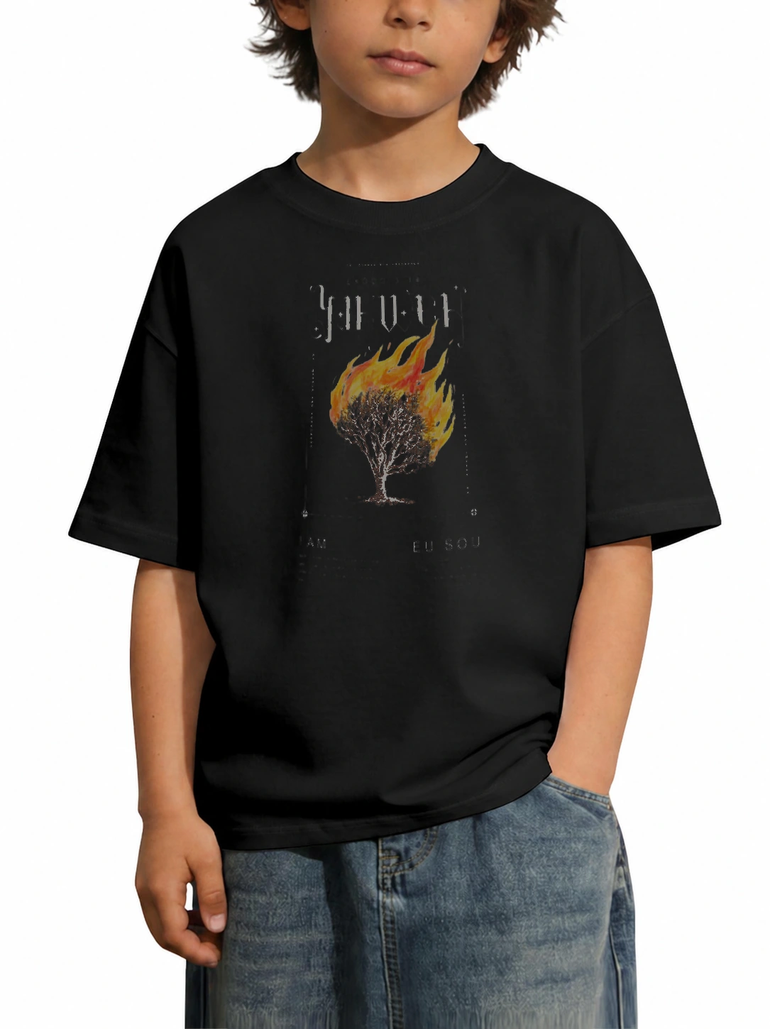 Camiseta infantil 180g Êxodo 3:14 · Yahweh | Fé que Veste