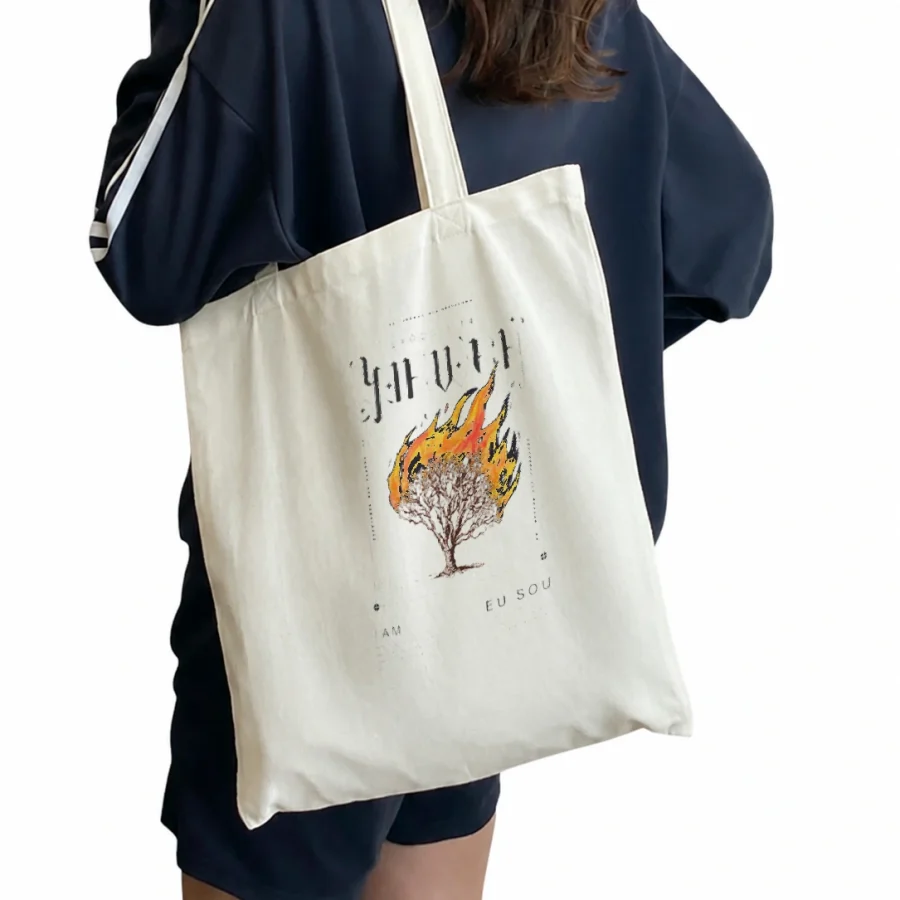 Ecobag de algodão Êxodo 3:14 · Yahweh em mockup frontal