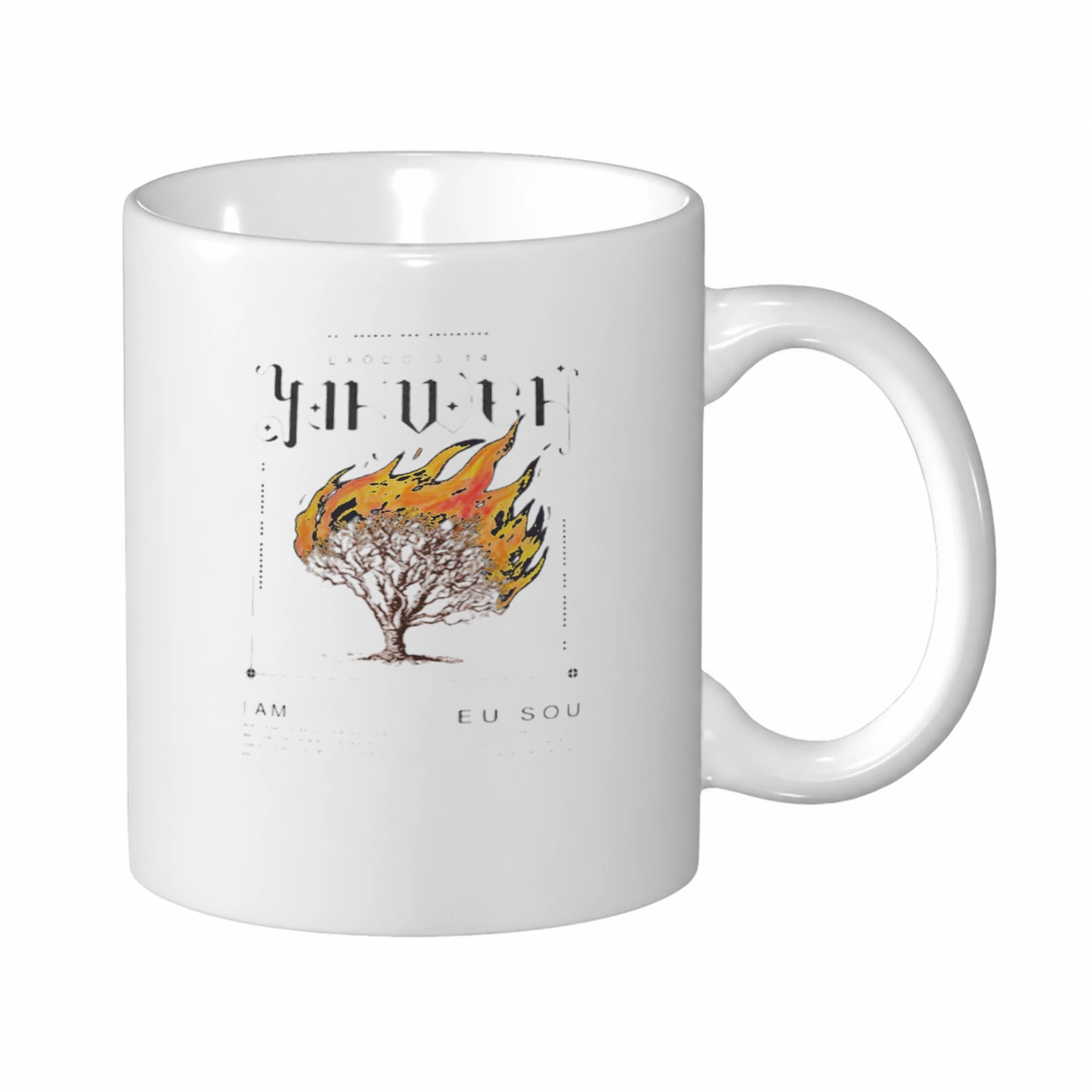 Caneca 325 ml Êxodo 3:14 · Yahweh em mockup frontal