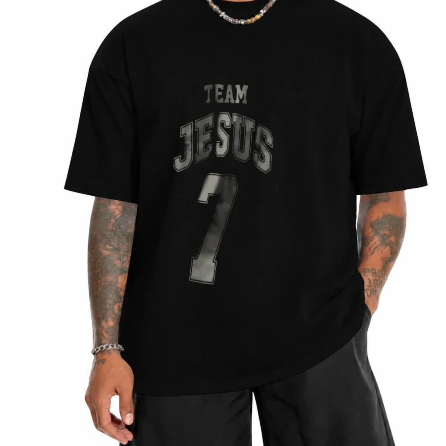 Camiseta 180g Team Jesus · 7 em mockup frontal