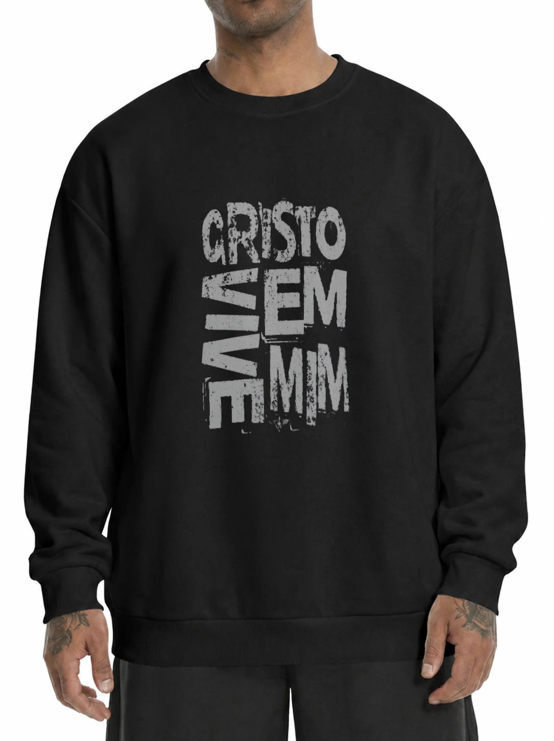 Moletom 320g Cristo Vive em Mim | Fé que Veste