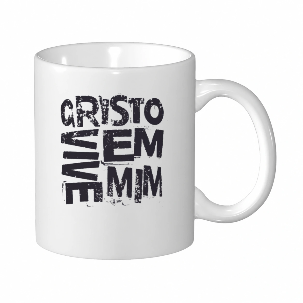 Caneca 325 ml Cristo Vive em Mim | Fé que Veste