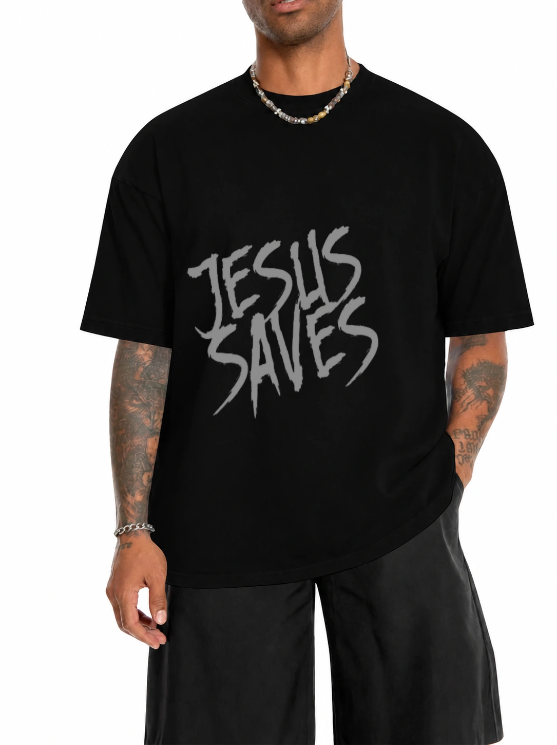 Camiseta 180g Jesus Saves M-1 | Fé que Veste