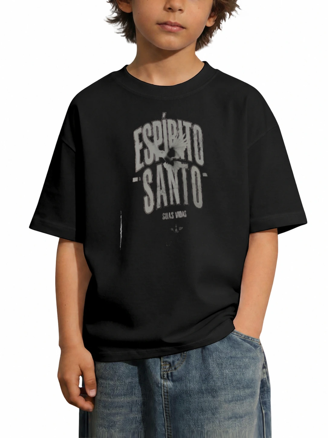 Camiseta infantil 180g Espírito Santo | Fé que Veste