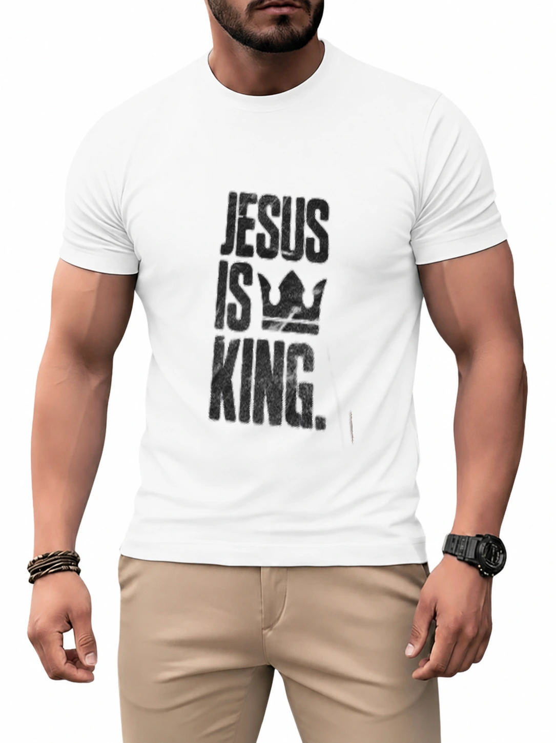 Camiseta dry Jesus Is King M-2 | Fé que Veste