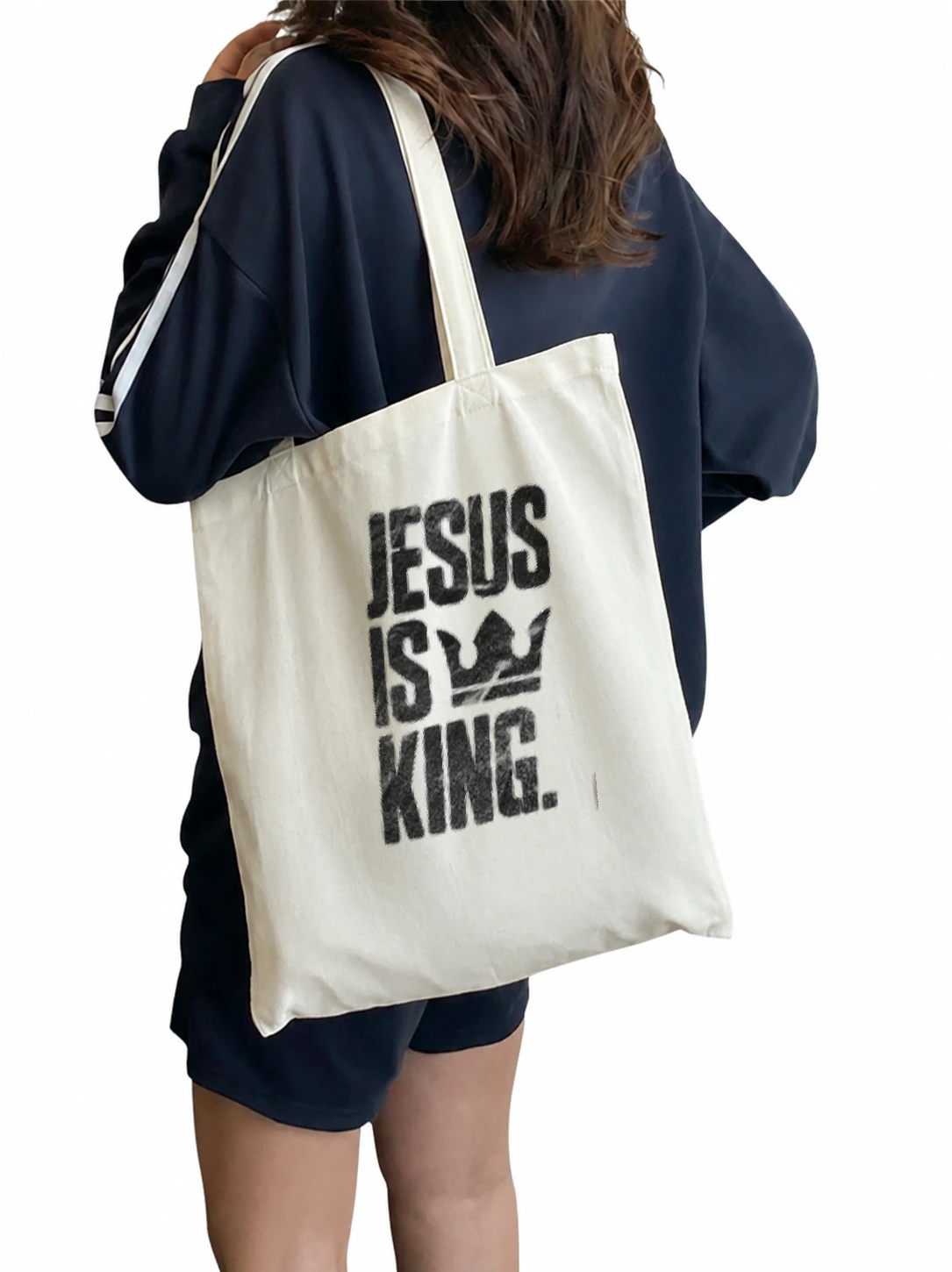 Ecobag de algodão Jesus Is King M-2 | Fé que Veste