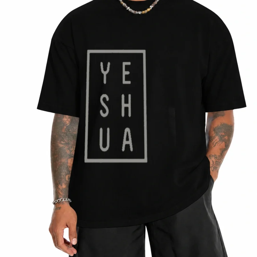 Camiseta 180g Yeshua Minimal em mockup frontal