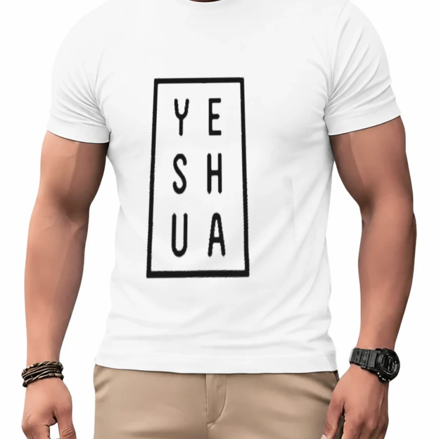 Camiseta dry Yeshua Minimal em mockup frontal